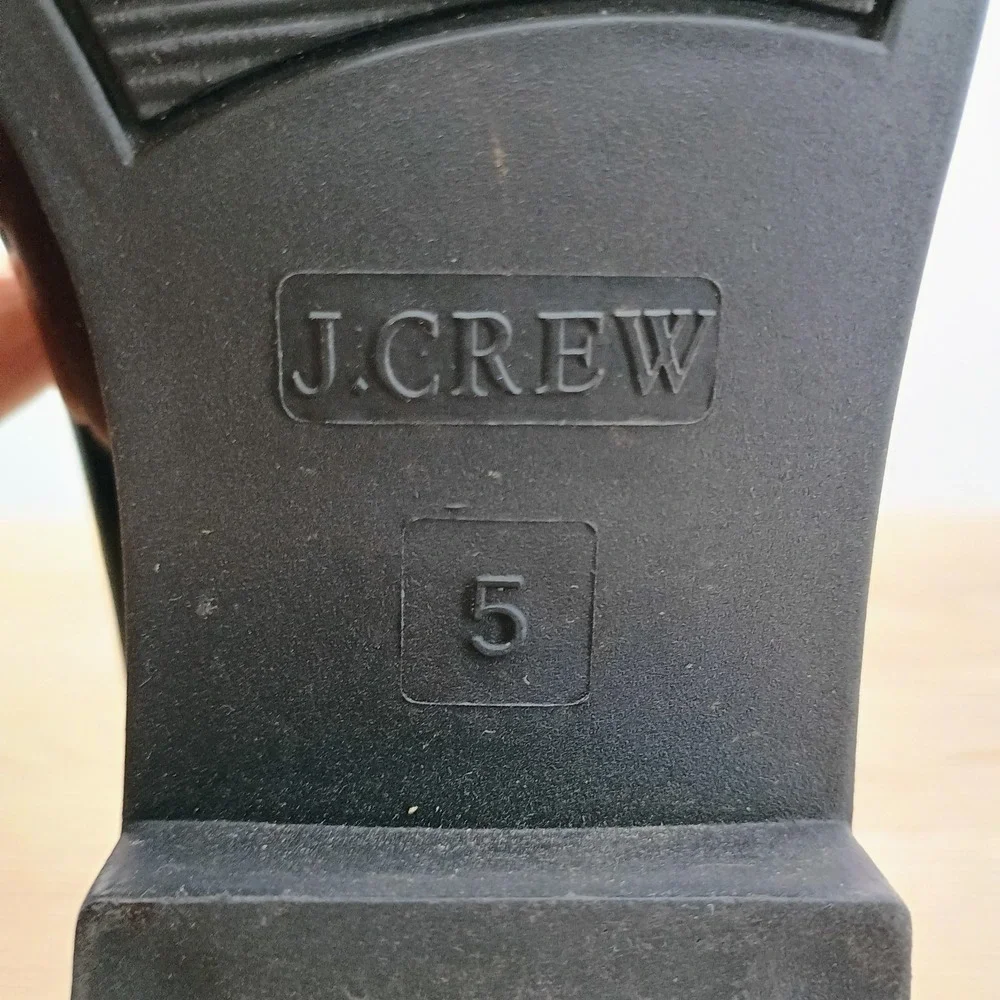 JCrew Shiny Black Rubber Rain Boots Chelsea Ankle Booties Womens SZ 6 Waterproof